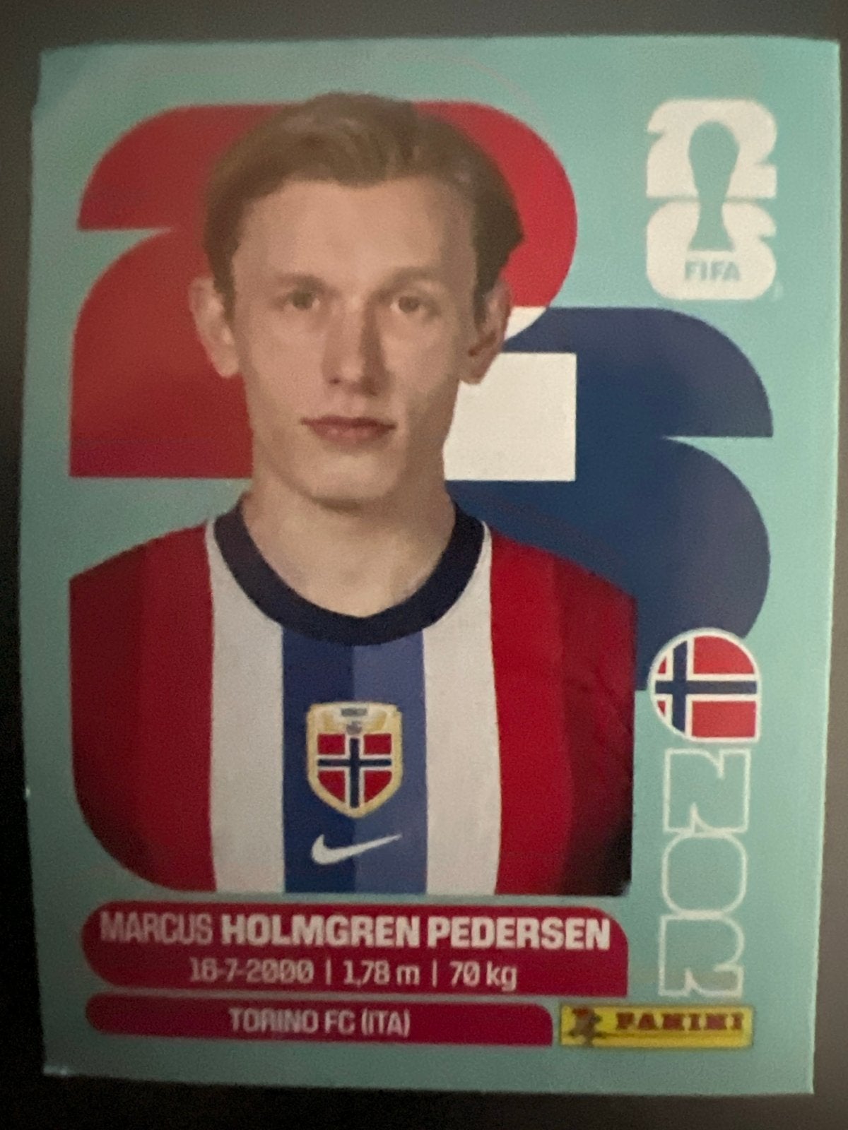 Panini wk 2026 Marcus Holmgren Pedersen Torino FC, Verzenden, Zo goed als nieuw, Buitenlandse clubs, Spelerskaart
