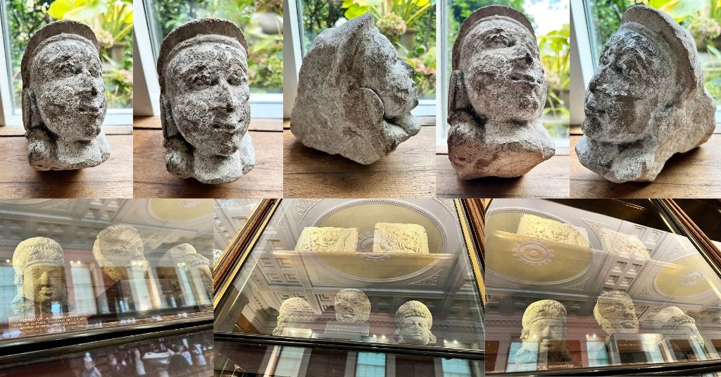 Bodhisattva kopje, India, Steen/keramiek, India, Meerkleurig, Beeld