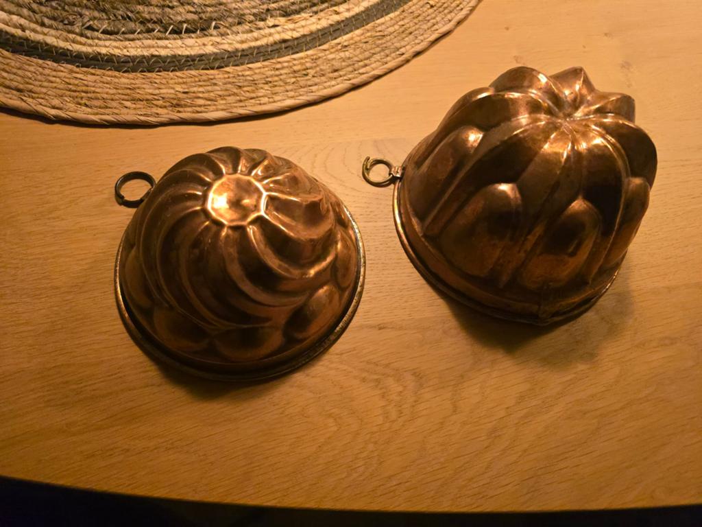 2 prachtige antieke koperen tulbanden/ puddingvormen €49, Antiek en Kunst, Antiek | Koper en Brons, Ophalen of Verzenden, Koper