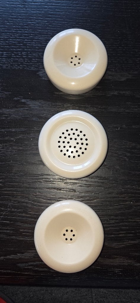 bakeliet telefoon kapjes hoorn (onderdeel) wit, Ophalen of Verzenden, Gebruikt, Met draaischijf