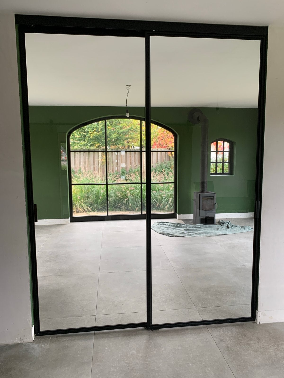 Metalen schuifdeuren voor binnen, Ophalen, Gebruikt, Aluminium, Glas