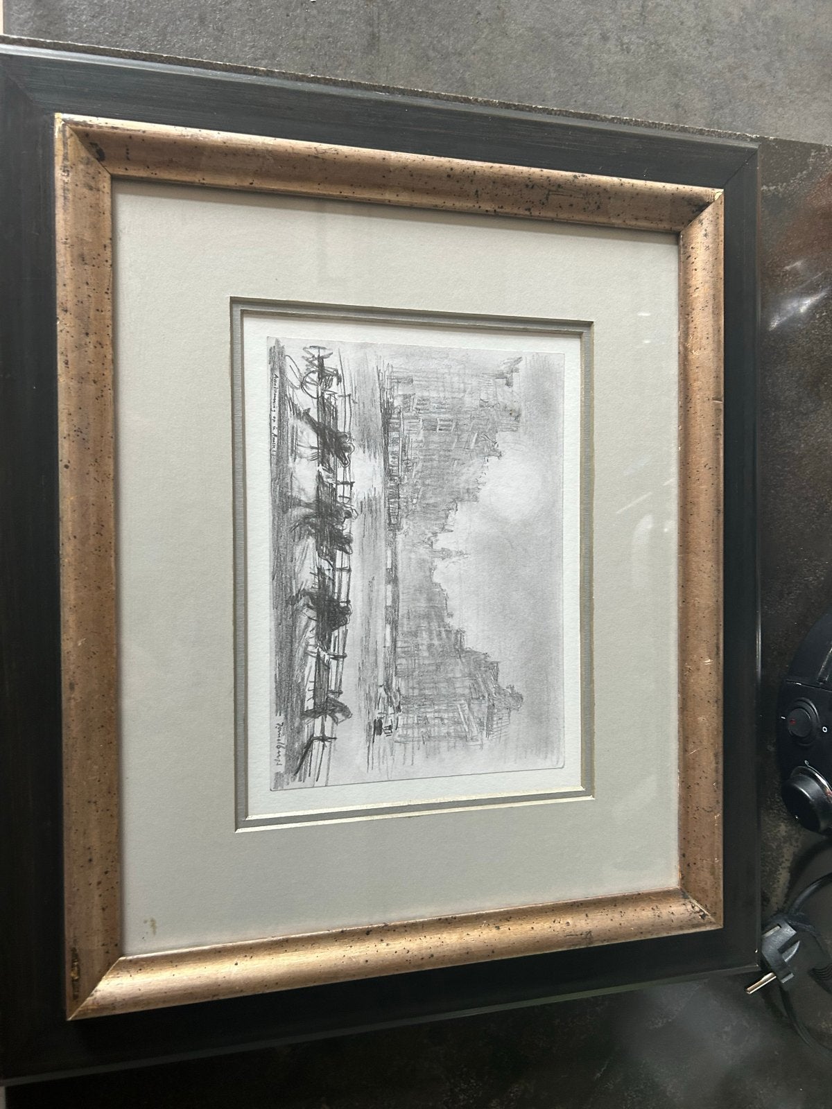 Willem Witsen ets 38x45 cm met lijst, Ophalen of Verzenden, Ets, Prent, Ingelijst