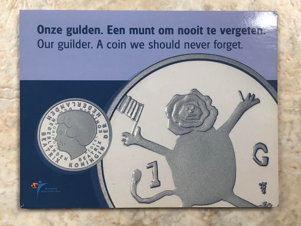 1 gulden 2001, FdC, Nederland., Postzegels en Munten, Munten | Nederland, Verzenden, Koningin Beatrix, 1 gulden, Losse munt