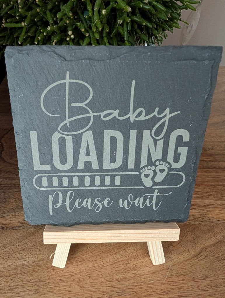 Super leuk "Baby Loading" leisteen bordje met houten ezel, Ophalen of Verzenden, Nieuw