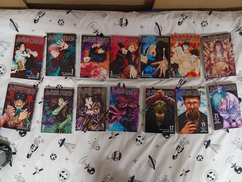 Jujutsu Kaisen manga volumes 0 t/m 9 + 14, 17, 19 en 21., Boeken, Meerdere stripboeken, Ophalen of Verzenden, Zo goed als nieuw