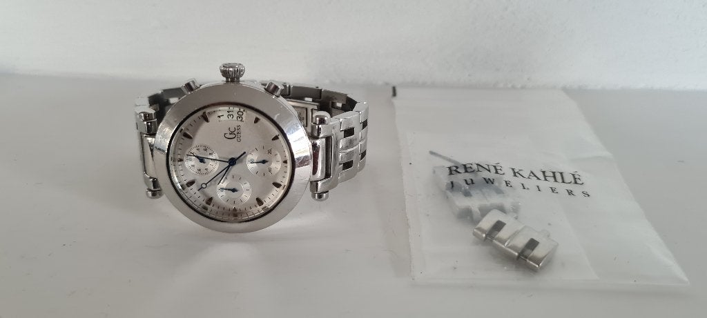 Guess Collection GC7000 Unisex Horloge Chronograaf Als Nieuw, Staal, Staal, Guess, Polshorloge