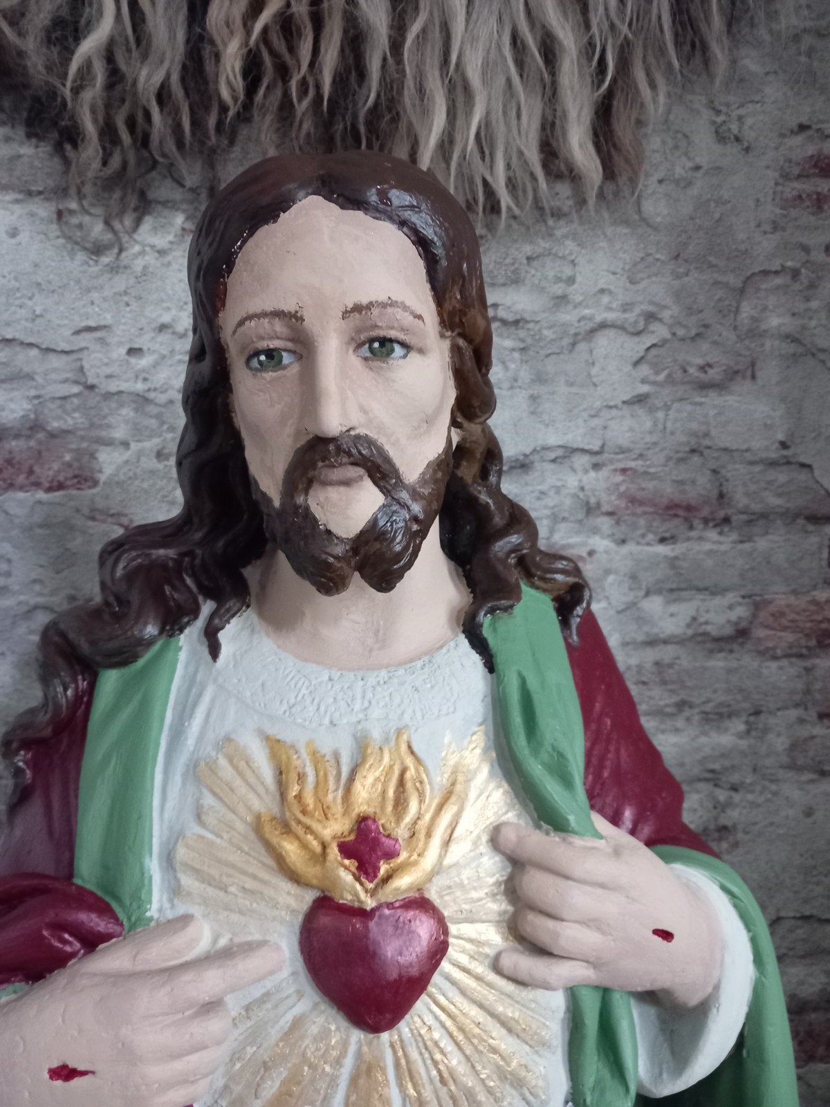 Gerestaureerd Heilig Hart Jezus beeld - ruim 130 cm hoog, Ophalen