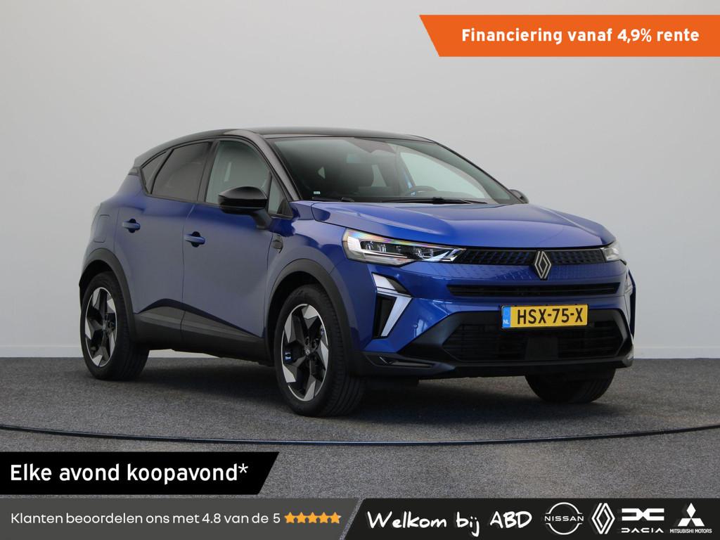 Renault Captur 1.6 E-Tech full hybrid 145 techno | Achteruit, Auto's, Renault, 1345 kg, Gebruikt, Blauw, Leder en Stof