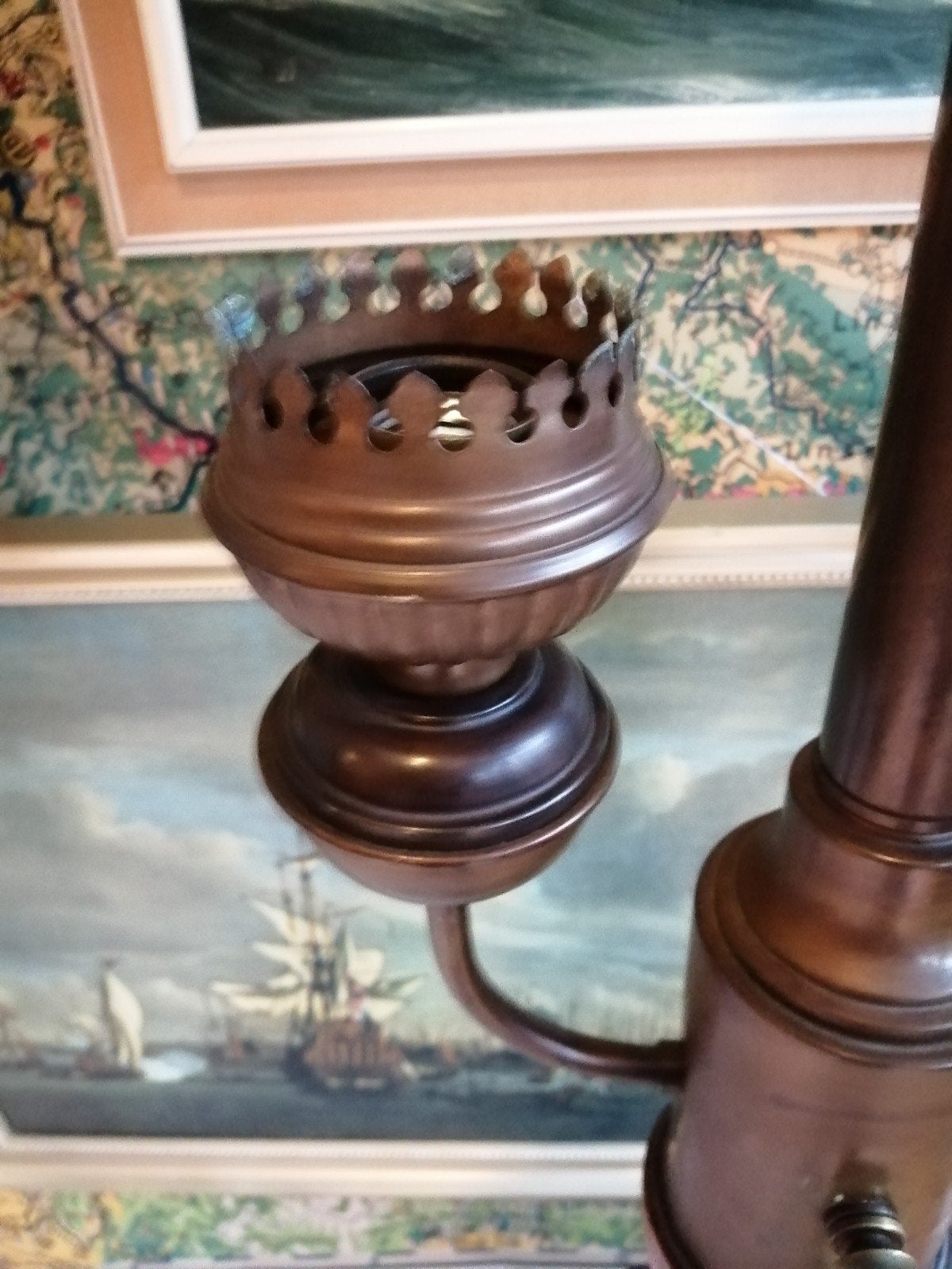 XXXL ANTIEKE ART DECO ITALIAANSE STAANDE SCHEEPS LAMP 175 CM, Ophalen