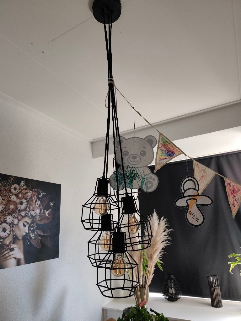 Lamp, Ophalen, Zo goed als nieuw, Metaal, Industrieel