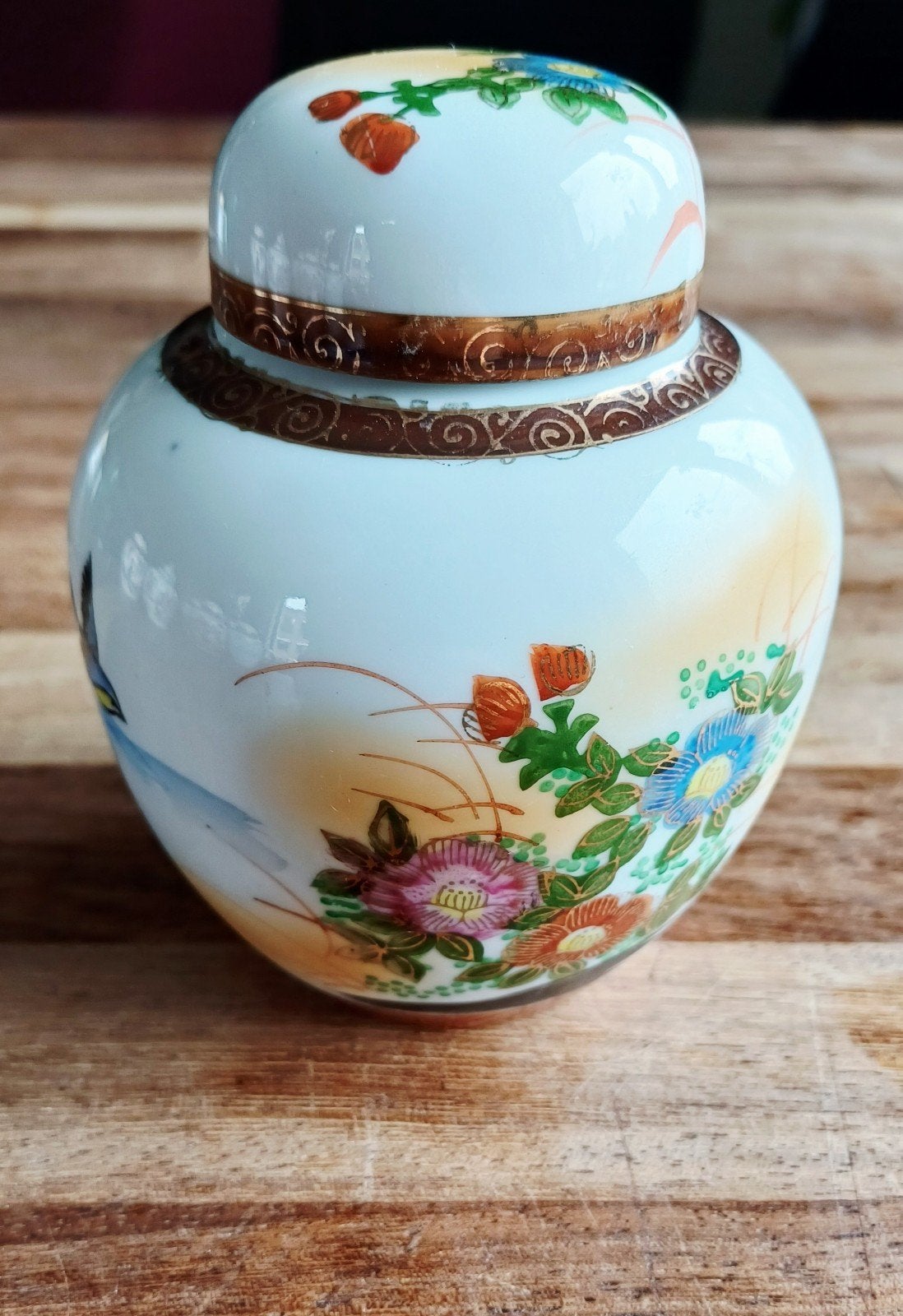 Japanse gemberpot mid century hand beschilderd, Ophalen