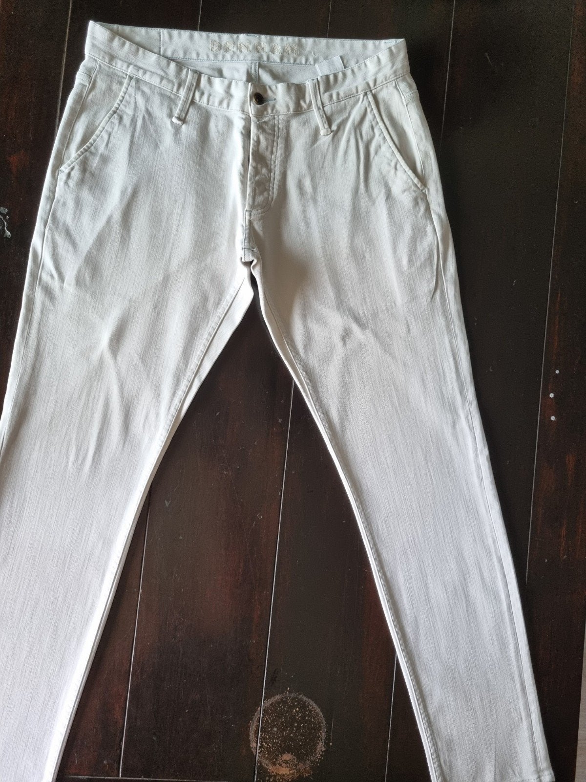 ZGAN LICHTE CLASSIC DENHAM YORK SLIM TAPERED STRETCH 33/34!!, Wit, Ophalen of Verzenden, Zo goed als nieuw, W33 - W34 (confectie 48/50)
