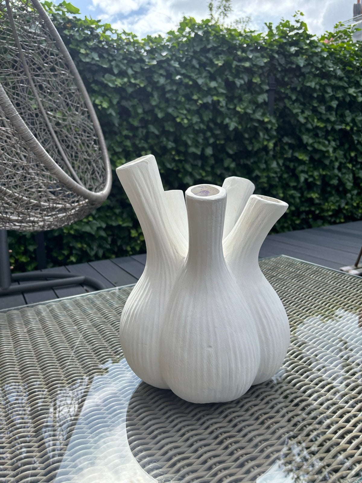 Grote Toetervaas - Mat Wit, Huis en Inrichting, Woonaccessoires | Vazen, Ophalen of Verzenden, Wit, Aardewerk of Porselein, Minder dan 50 cm