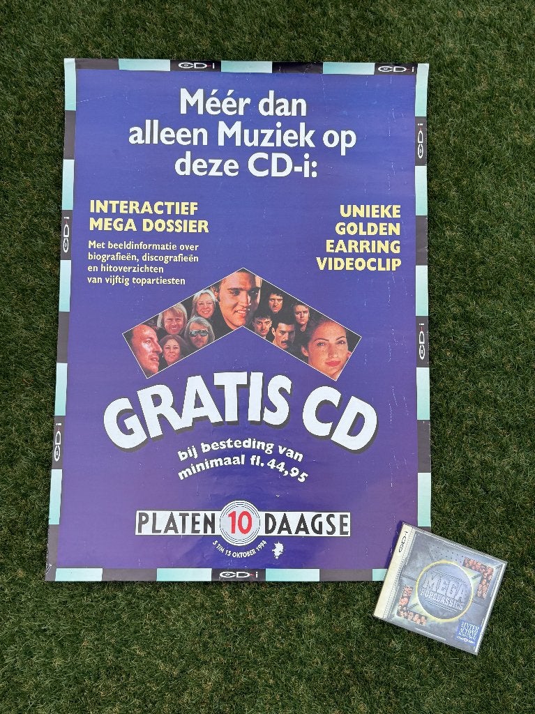 CD-i Mega Popclassics 1994 + Winkelposter Golden Earring, Ophalen of Verzenden, Zo goed als nieuw, Cd of Plaat