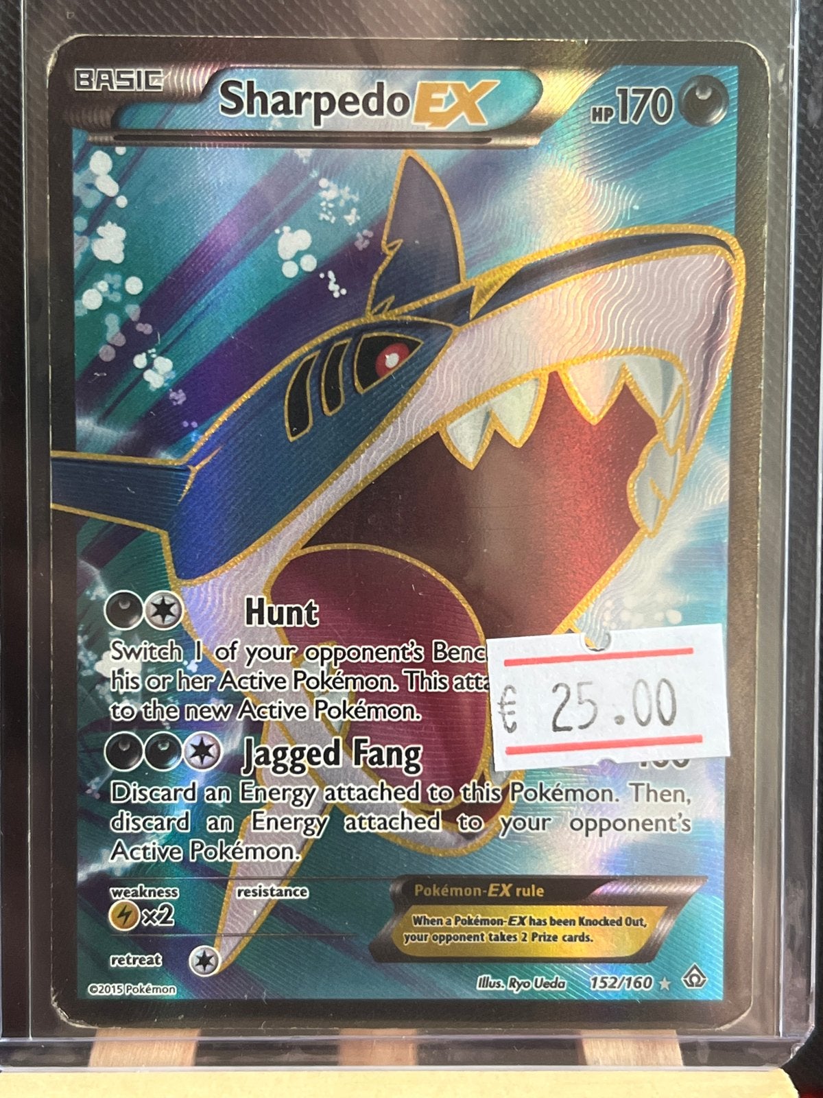 Pokémon TCG: Sharpedo EX (Full Art) - XY Primal Clash, Ophalen of Verzenden, Zo goed als nieuw, Losse kaart, Foil