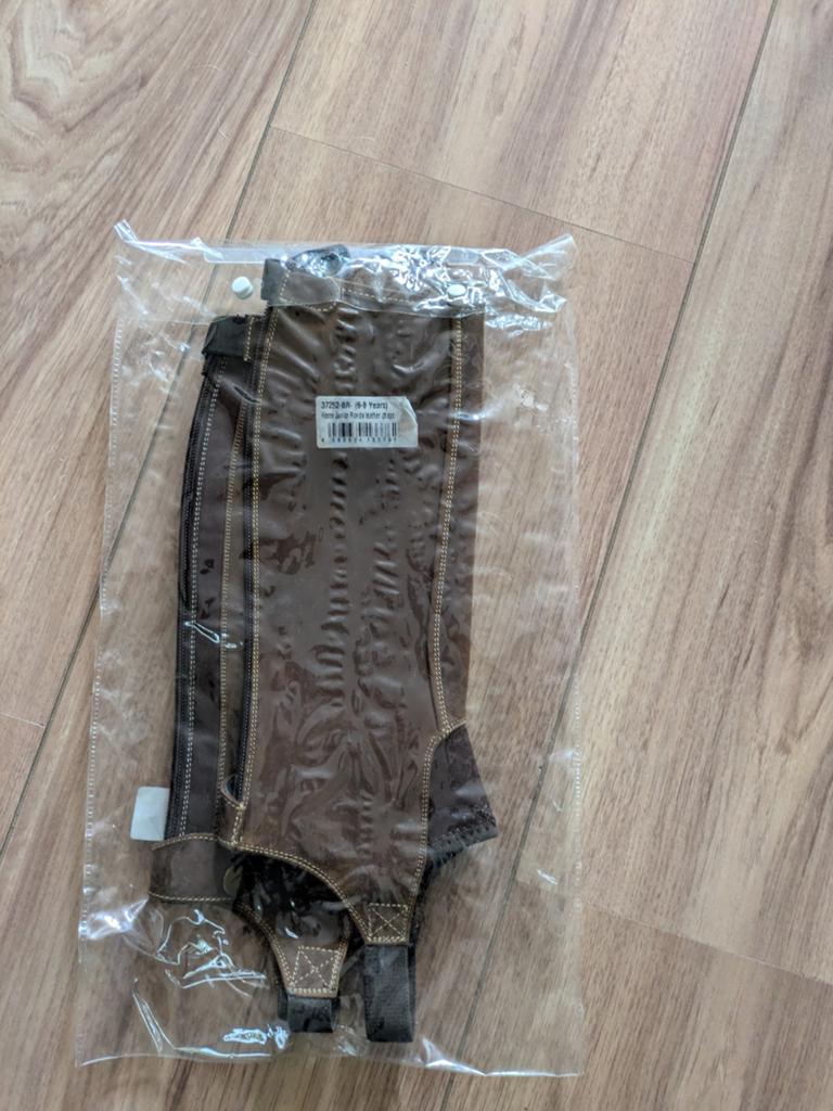 Chaps leer bruin 6 7 8 jaar, Dieren en Toebehoren, Paardrijkleding, Ophalen of Verzenden, Nieuw, Kinderen, Schoeisel