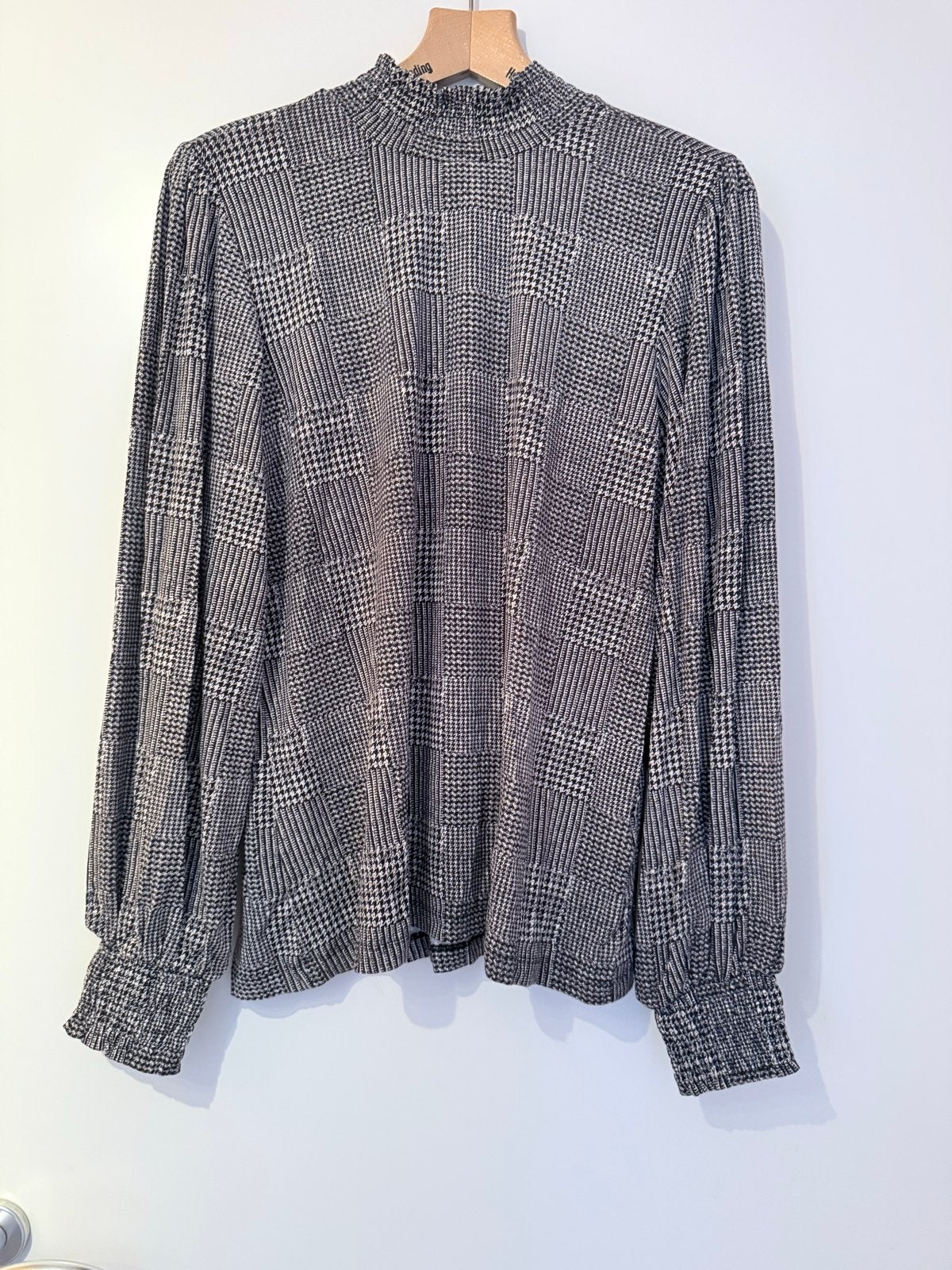 Tramontana blouse met pied-de-poule print, Verzenden, Zo goed als nieuw, Maat 46/48 (XL) of groter, Zwart