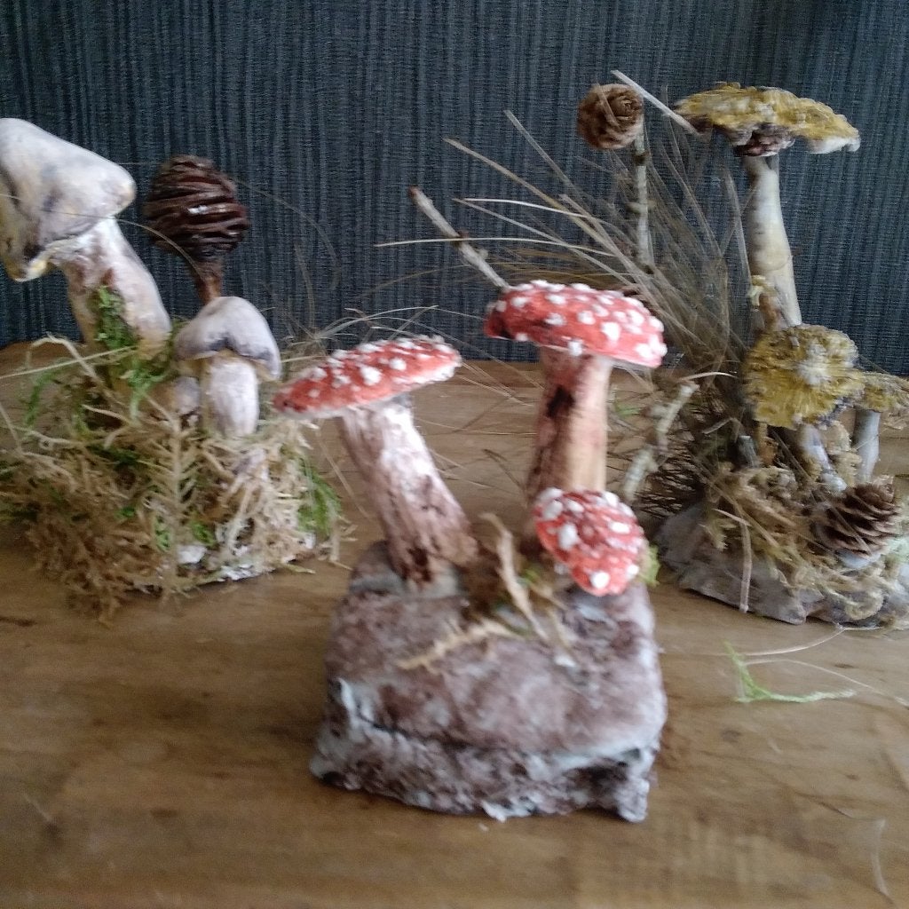 3 grote botanische paddenstoelen, Antiek en Kunst, Verzenden