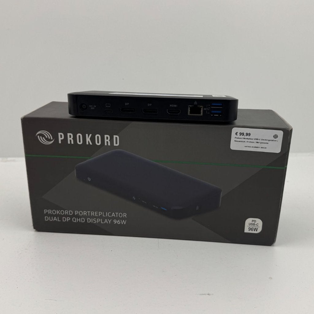 Prokord Workplace USB-C Dockingstation | Nieuwstaat, Computers en Software, Dockingstations, Docking station, Prokord, Dordrecht@usedproducts.nl