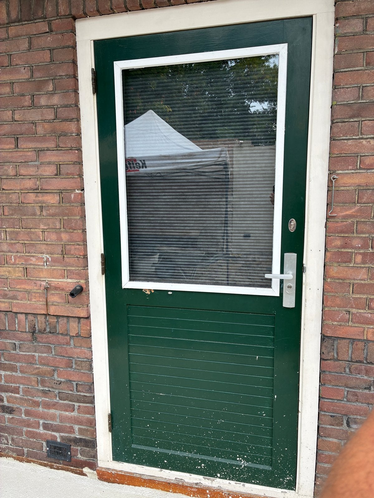 Northgo Buitendeur met Glas - Groen/Zwart, Doe-het-zelf en Verbouw, Ophalen, Gebruikt, 80 tot 100 cm, Buitendeur