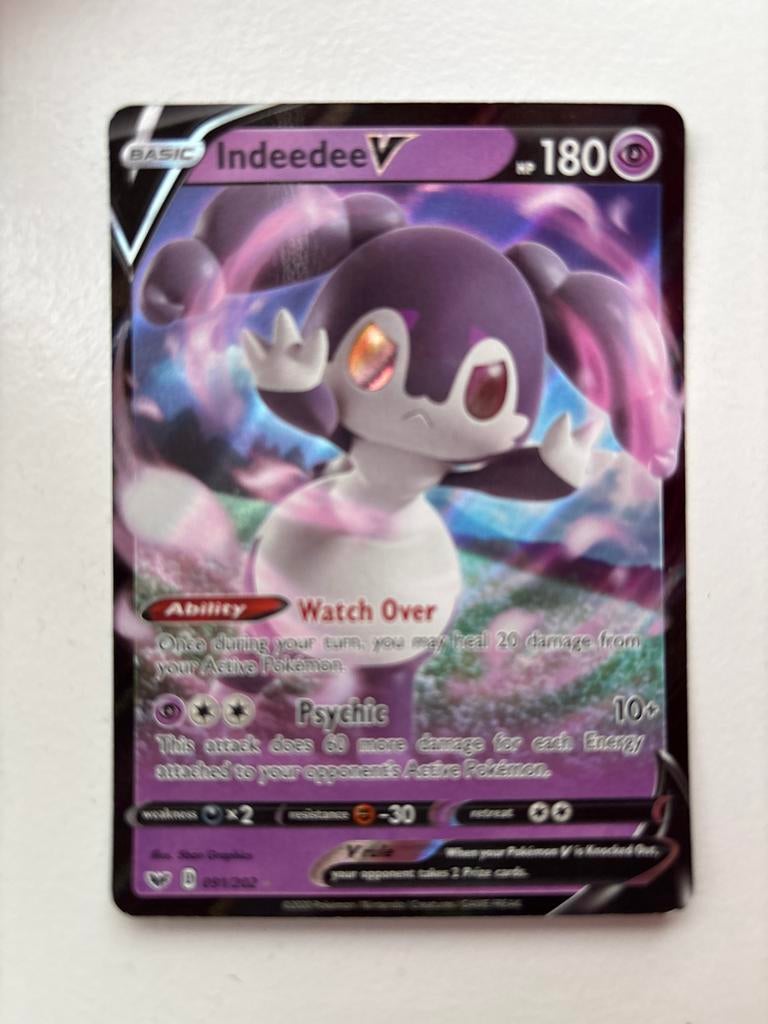 Pokemon Kaart: Indeedee V (081/202) - Zo goed als nieuw, Ophalen of Verzenden, Zo goed als nieuw, Losse kaart