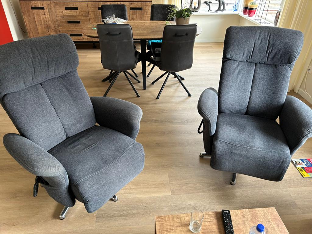 Draai fauteuils, Huis en Inrichting, Fauteuils, Ophalen, Gebruikt, Minder dan 75 cm, Stof