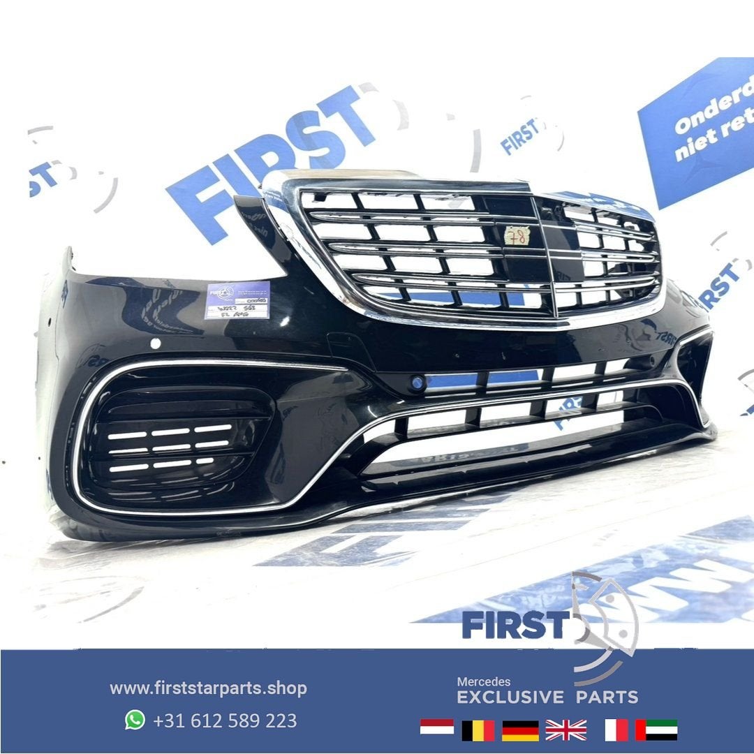 BUMPER W222 S63 AMG VOORBUMPER COMPLEET ZWART WIT GRIJS Merc, Auto-onderdelen, Gebruikt, -, Voor, Ophalen of Verzenden