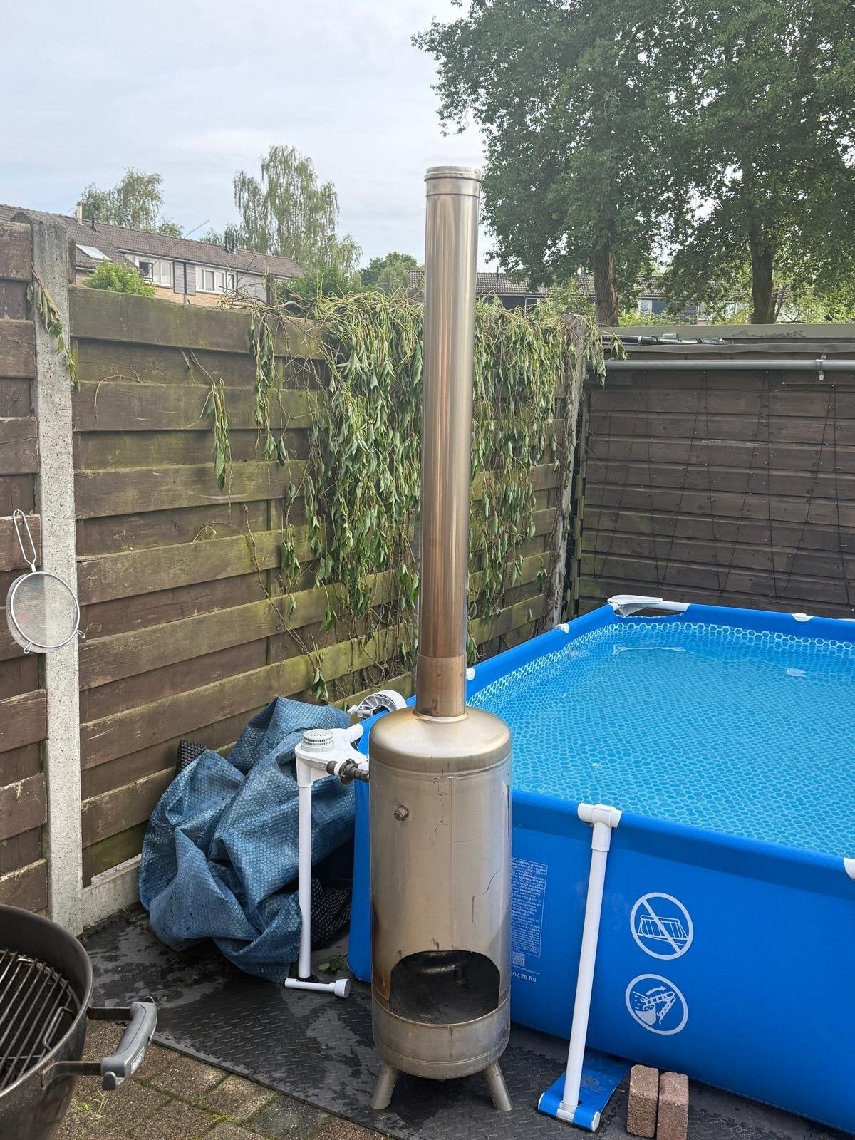 Rvs houtgestookte hot tub/zwembadverwarming, Ophalen, Gebruikt