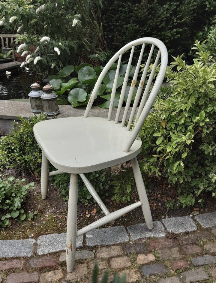 Brocante houten stoel, Antiek en Kunst, Curiosa en Brocante, Ophalen