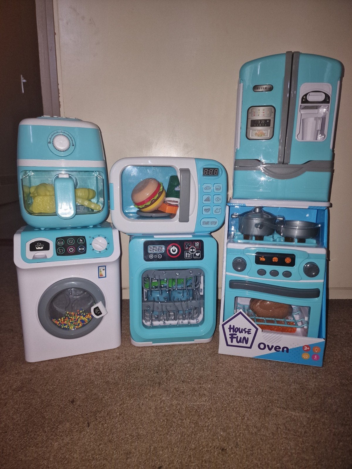 Complete Speelkeuken Set - Oven, Koelkast, Wasmachine, Ophalen, Nieuw, Overige typen, Met licht