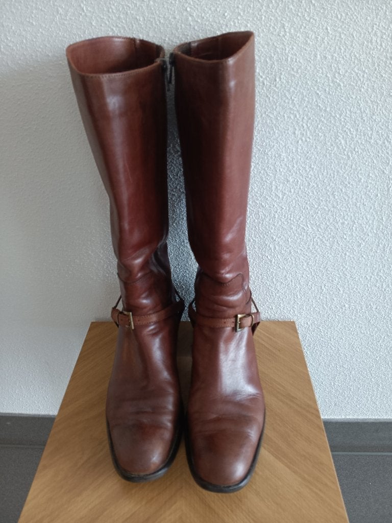 Laarzen van Progetto, Kleding | Dames, Schoenen, Ophalen of Verzenden, Gedragen, Bruin, Hoge laarzen