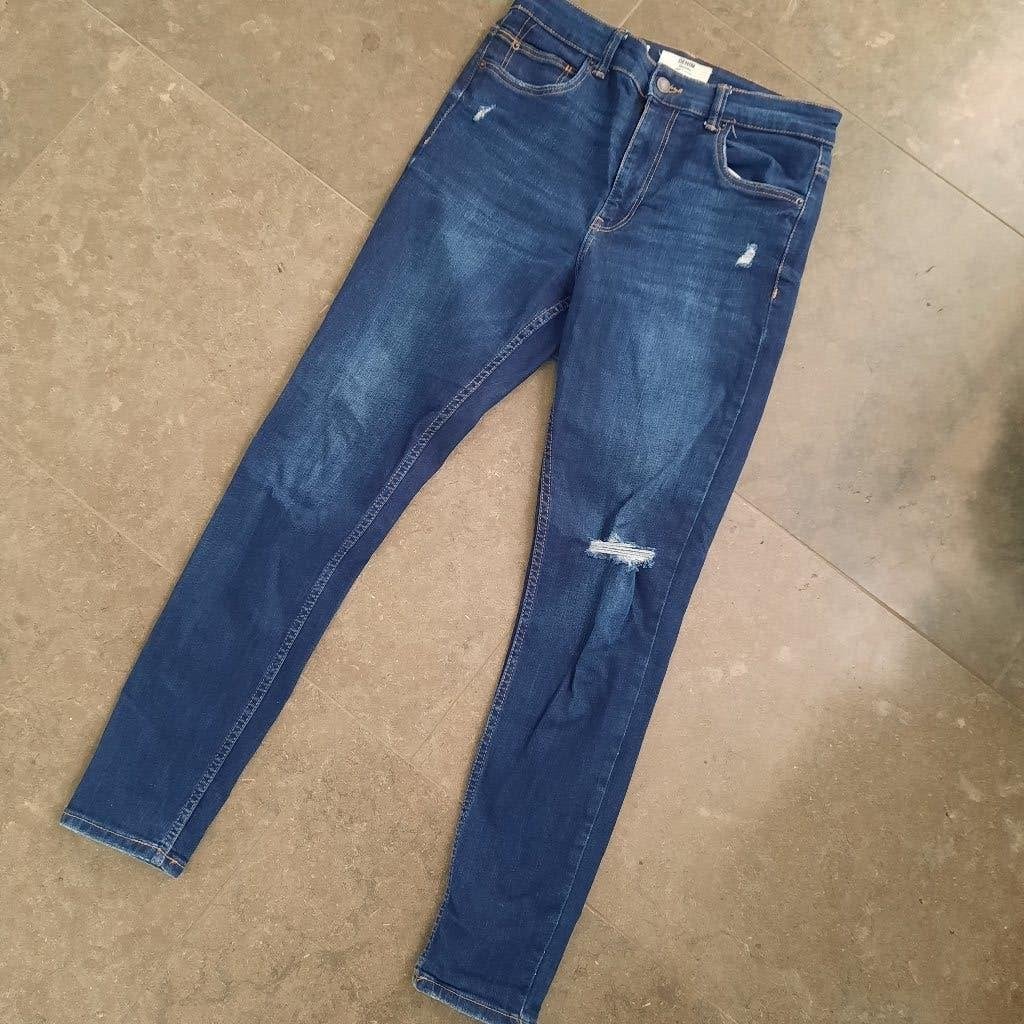Spijkerbroek 40 berska skinny midrise, Verzenden, Zo goed als nieuw, Blauw, W30 - W32 (confectie 38/40)