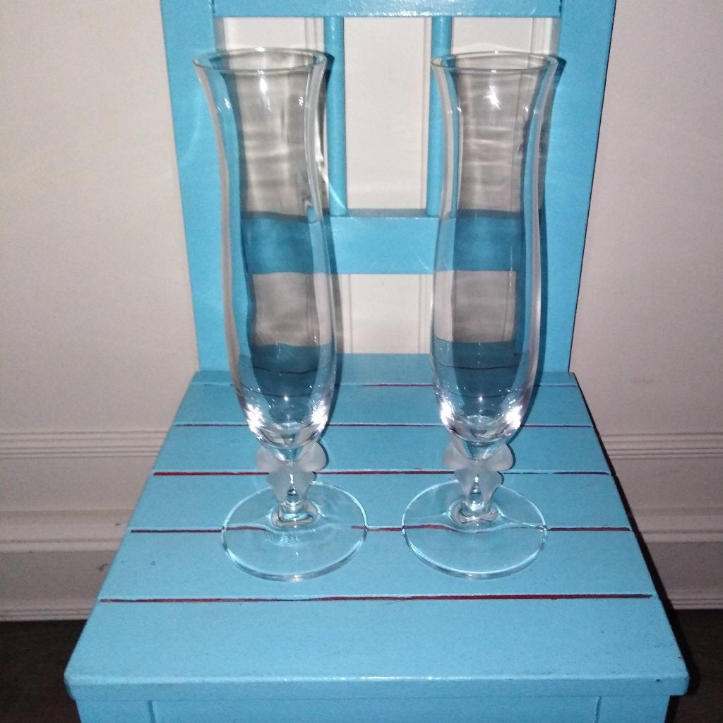 Wedding Champagne glazen met frozen strikje 2 stuks, Ophalen, Glas of Glazen, Overige stijlen, Glas