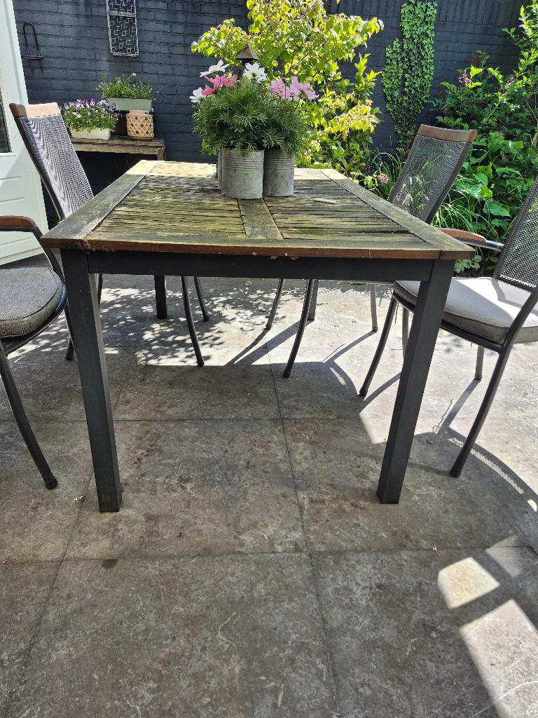 Tuintafel, Ophalen, Gebruikt, Rechthoekig, Aluminium