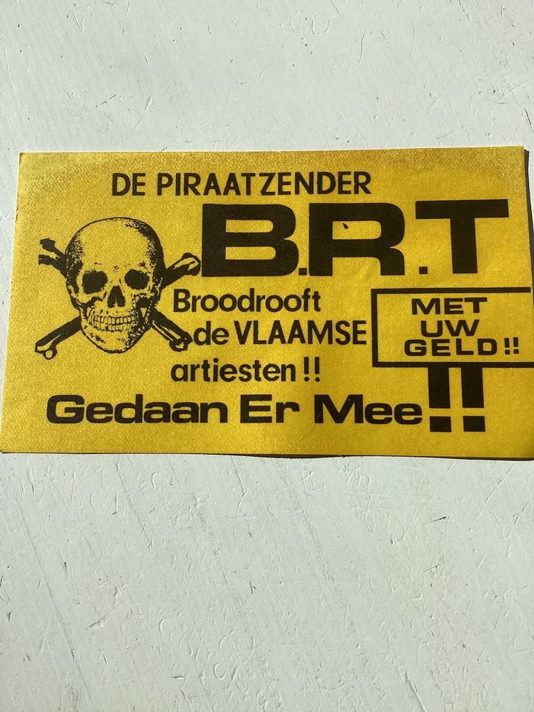 Sticker Amateurzender/Piratenzender BRT, Verzenden, Zo goed als nieuw, Film, Tv of Omroep