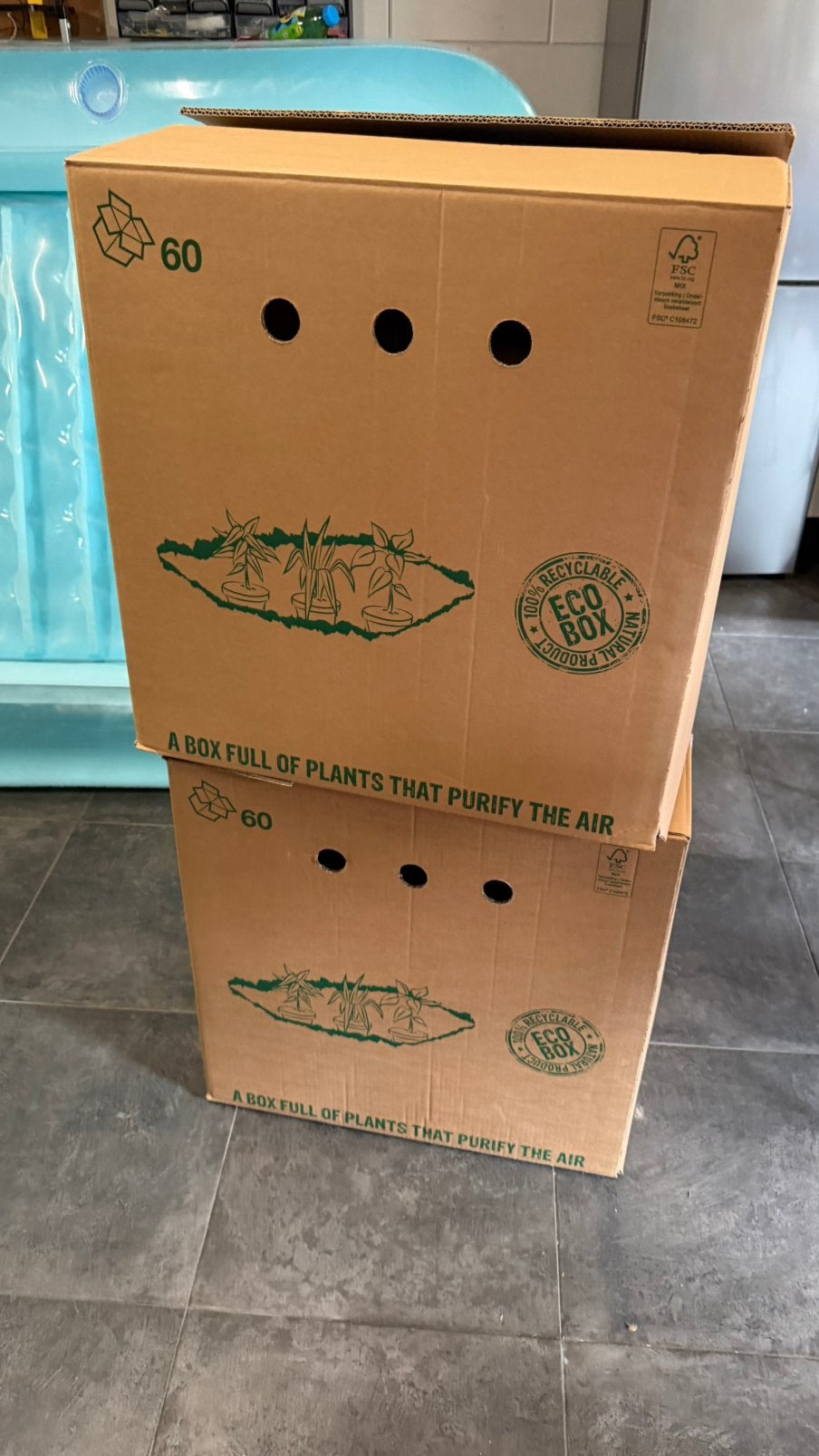 9 verhuisdozen 60 liter, Doe-het-zelf en Verbouw, Ophalen, Doos, 40 tot 60 cm, 50 tot 75 cm