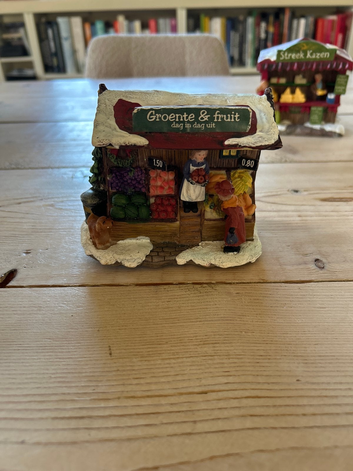 4 Typisch Hollandse Marktkramen (kersthuisjes voor Kerstdorp, Ophalen of Verzenden, Gebruikt