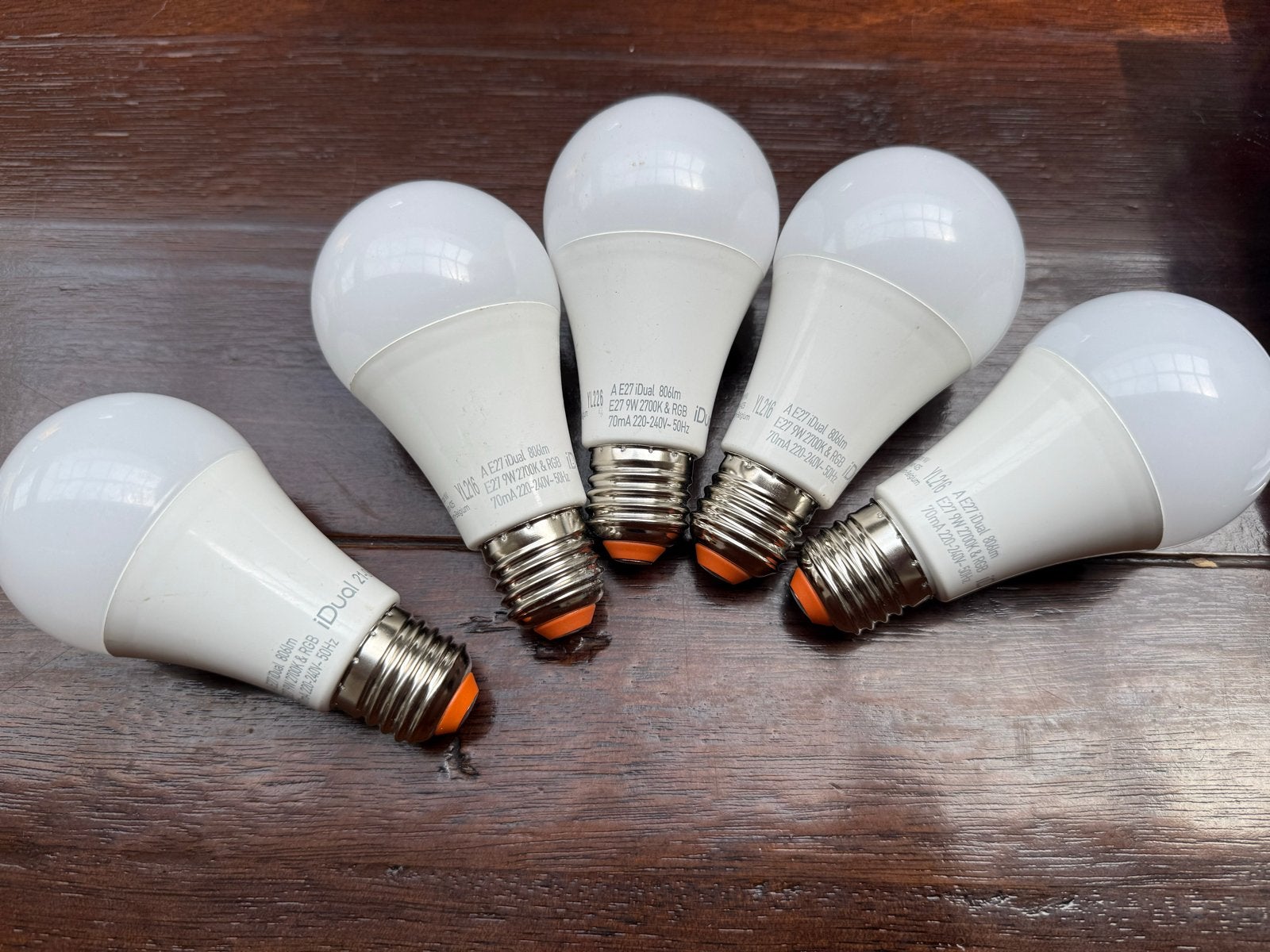 iDual 2700K RGB LED Lampen E27 (5 stuks), Overige merken, Gebruikt, Meerkleurig, Kleur aanpasbaar