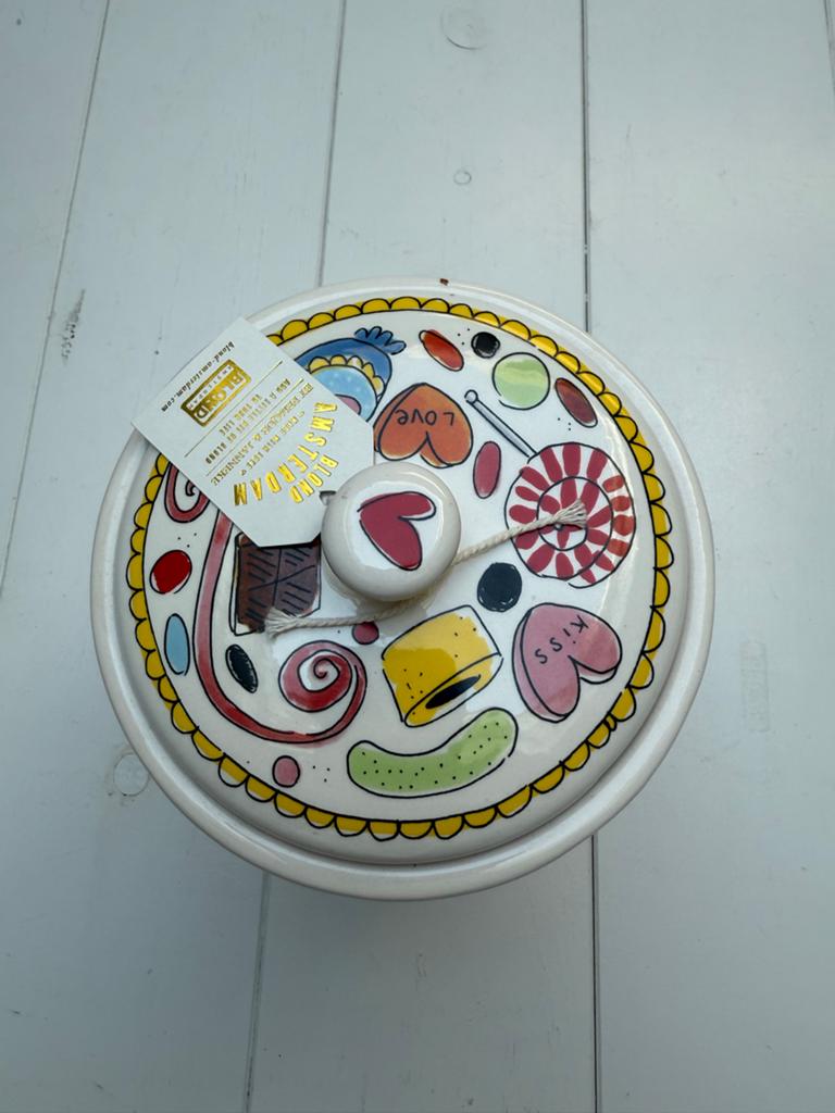 Blond Amsterdam voorraadpot 'Welcome to my Candy Shop', Zo goed als nieuw, Voorraadpot, Steen/keramiek, Meerkleurig