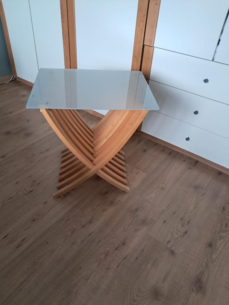 Retro Ikea Kastje Glasplaat - set 2st Trendy Nachtkastjes, 45 tot 60 cm, Minder dan 55 cm, Gebruikt, Ophalen of Verzenden