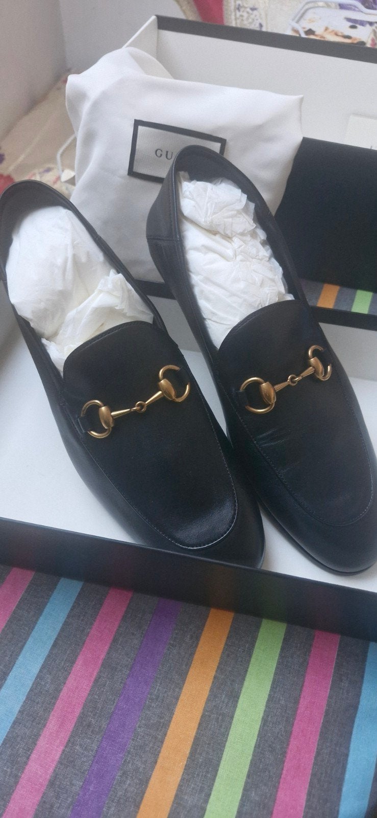 Gucci Jordaan Loafers Zwart Leer Maat 8 (42), Kleding | Heren, Loafers, Zwart, Nieuw, Ophalen of Verzenden