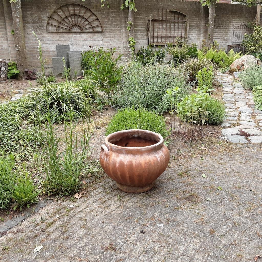 Terracotta bloempot, Tuin en Terras, Bloempotten, Ophalen, Gebruikt, 40 cm of meer, Rond