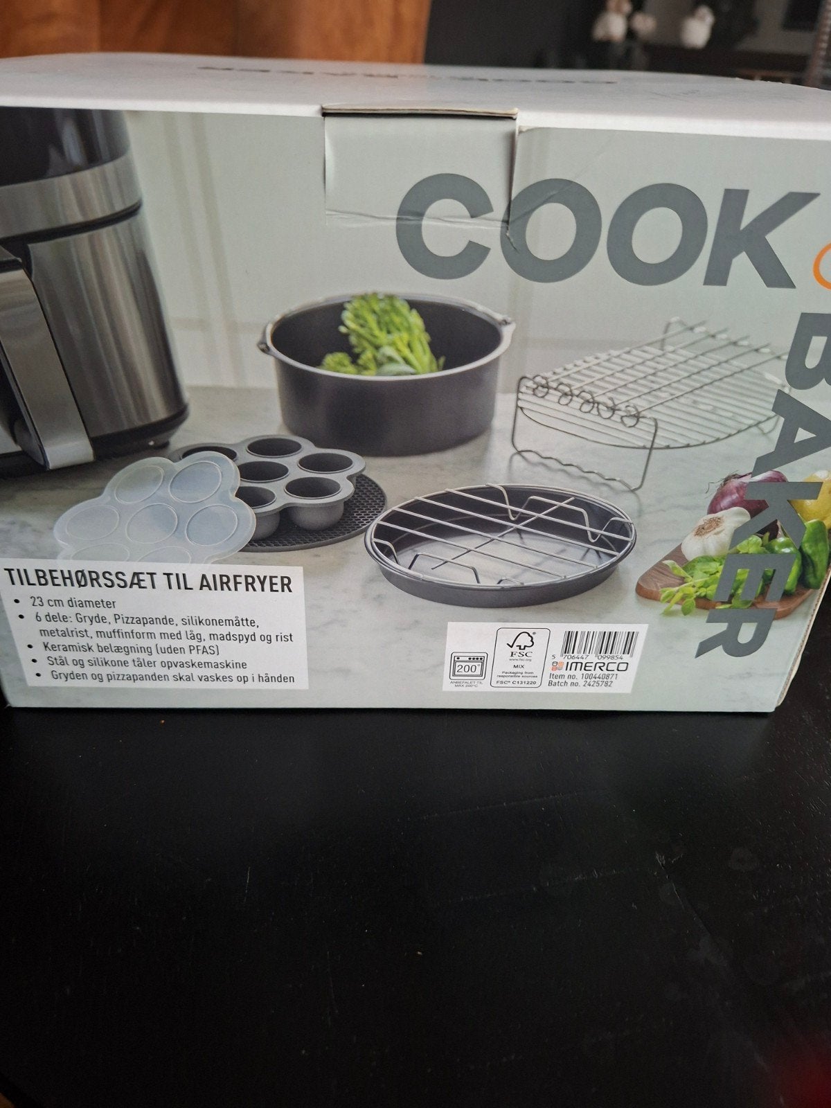 Cook & Baker Airfryer Accessoires Set - 6 Delen, Overige typen, Nieuw, Ophalen of Verzenden, Zwart