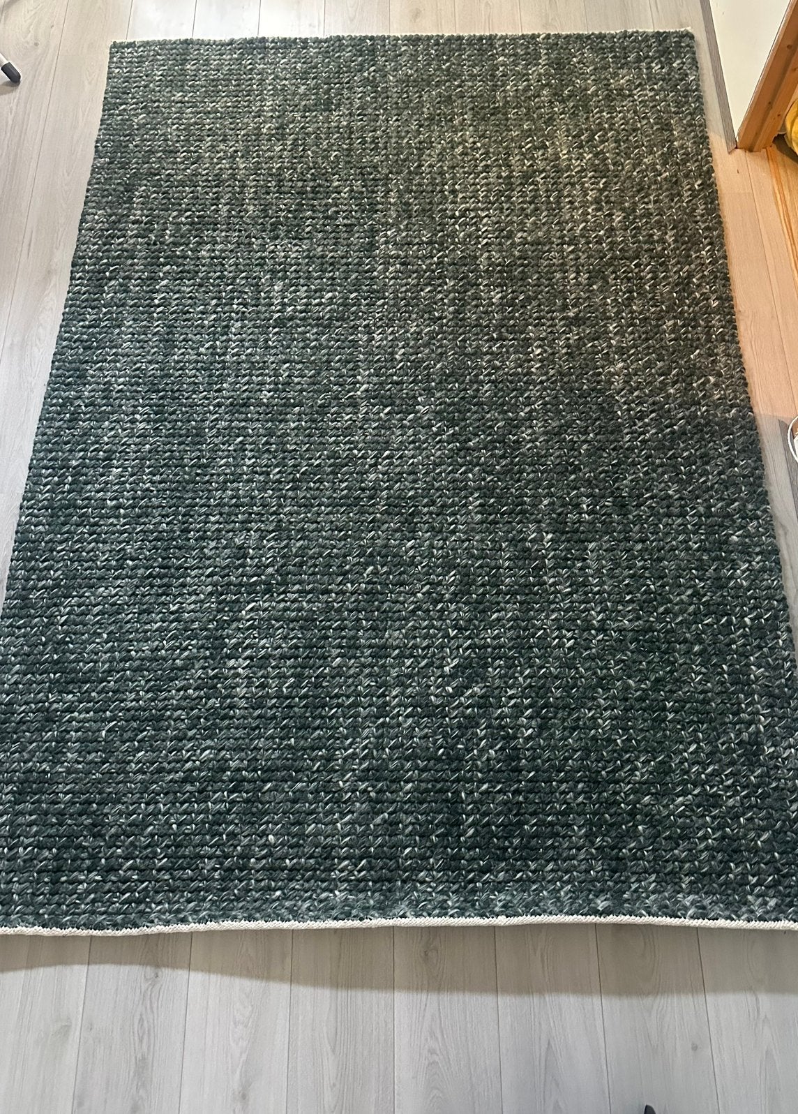 IKEA AVKILDRA Vloerkleed - wol - Donkergroen  (170x240 cm), Huis en Inrichting, Stoffering | Tapijten en Kleden, Ophalen, 150 tot 200 cm