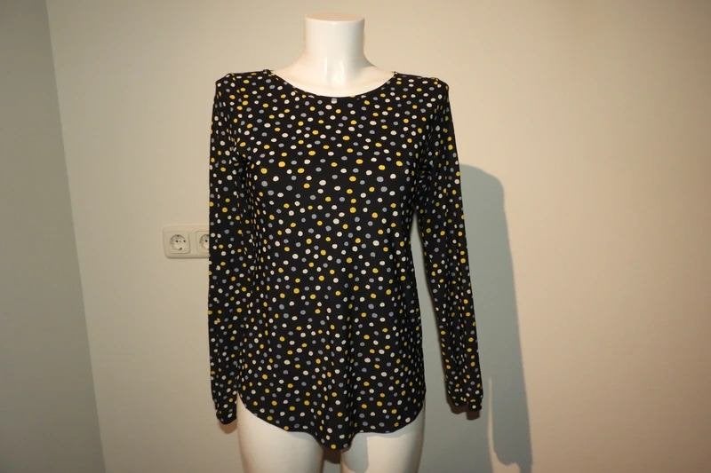 Studio Anneloes stretch top kleurrijke stippen strik nekXS/S, Studio Anneloes, Zo goed als nieuw, Lange mouw, Maat 34 (XS) of kleiner