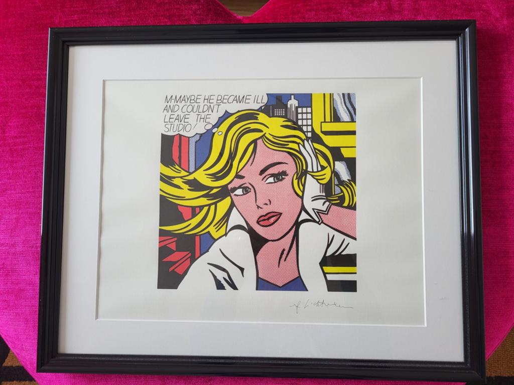 Roy Lichtenstein print ingelijst, Ophalen
