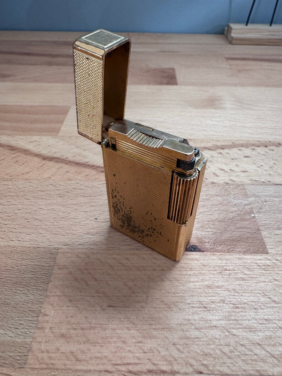 Vintage S.T. Dupont Paris Aansteker Goudkleurig, Ophalen of Verzenden, Gebruikt, Aansteker