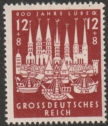 Rijk 1943 862 Hanzestad Lübeck, Postfris, Ophalen of Verzenden, Overige periodes, Postfris