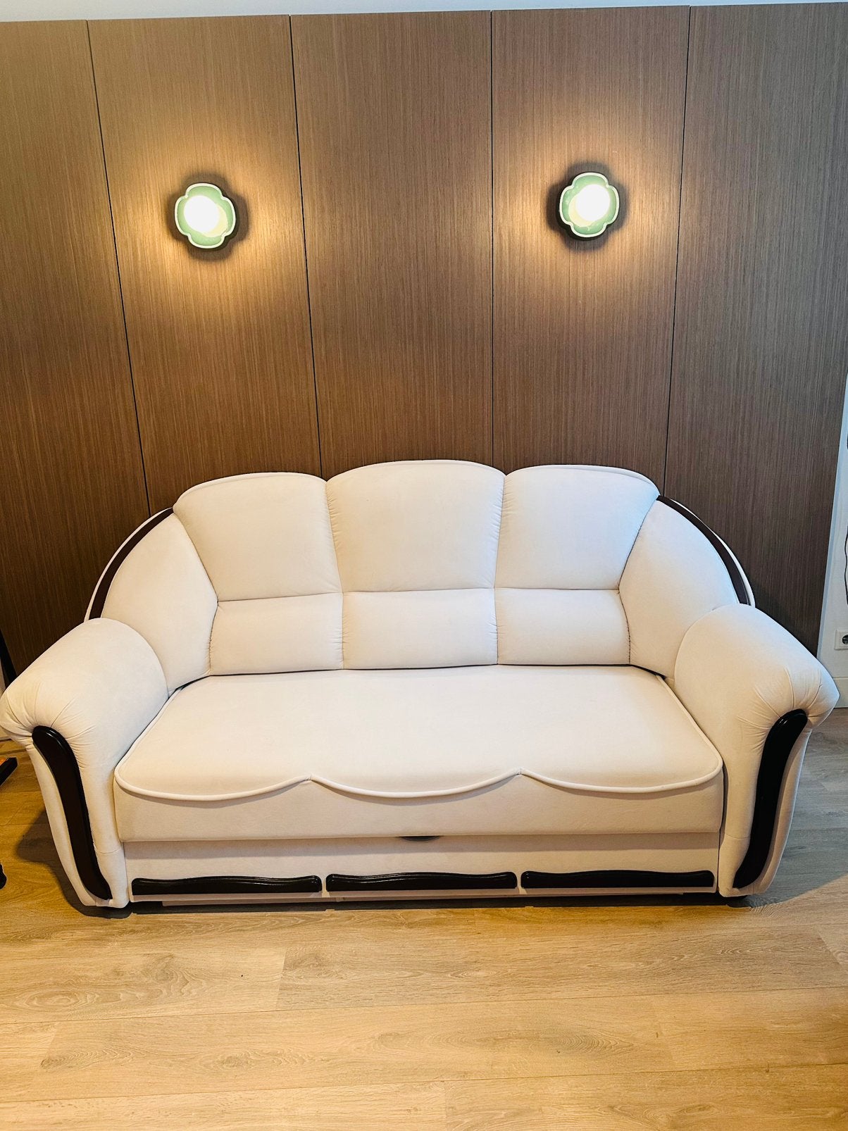 URGENT Luxury 3-Piece Set: Velvet Sofa Bed +2 Armchairs!, Ophalen, Gebruikt, Stof, 200 tot 250 cm
