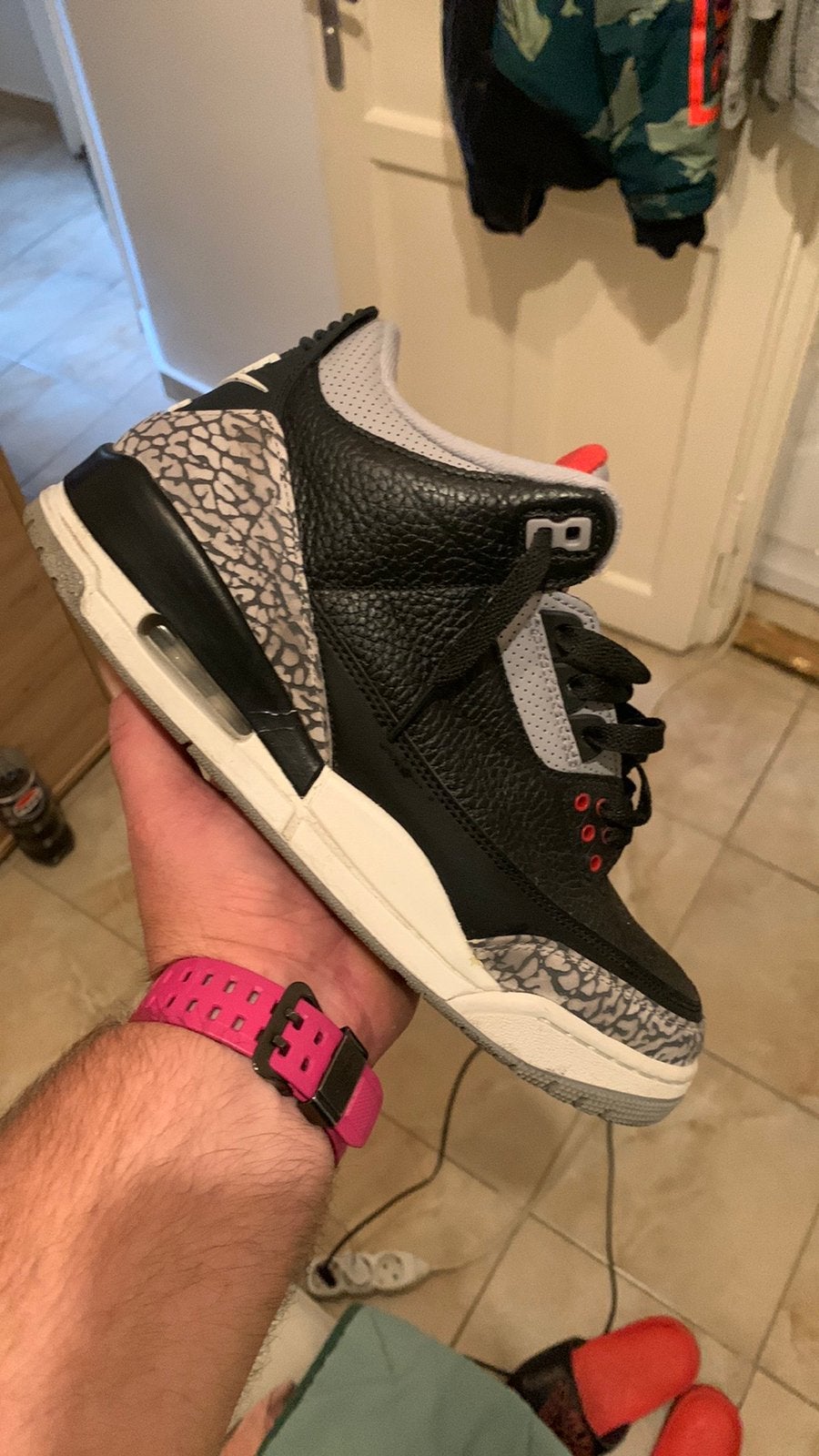NIKE AIR JORDAN 3 OG-‘BRED”/Size 44.5, Kleding | Heren, Schoenen, Overige kleuren, Sportschoenen, Ophalen of Verzenden, Zo goed als nieuw